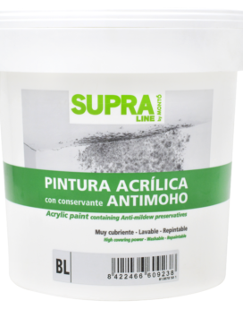 Cubeta (5GL) Pintura Acrílica Blanca - Monto Supra Antimoho