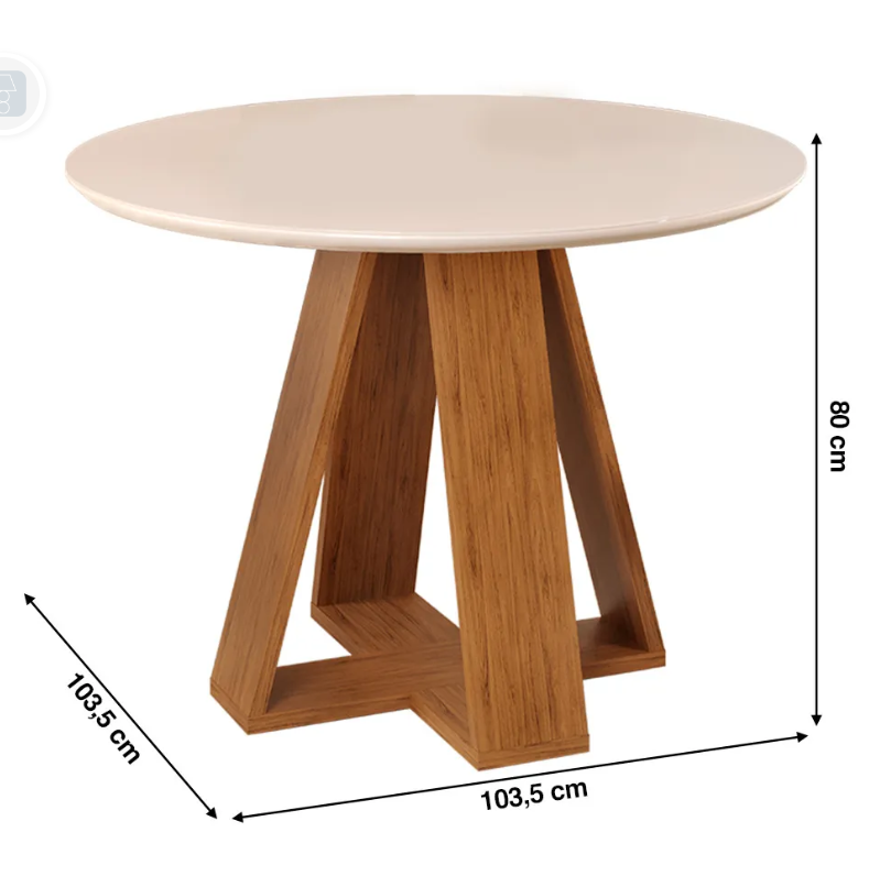 MESA DE COMEDOR CELESTE RED FREIJO/ OFF WHITE - Imagen 3