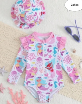 Monokini y gorrito niña