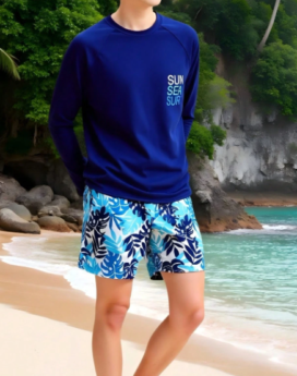 Set-camiseta-mangas-largas-azul-marino-y-short-