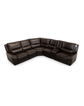 SOFA SECCIONAL PUCCINI EN CUERO MARRON