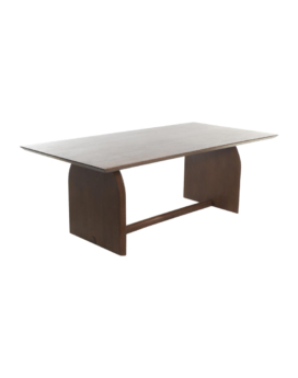 MESA DE COMEDOR EN MADERA DE MANGO CON PATAS ARQUEADAS EN 6 PUESTOS