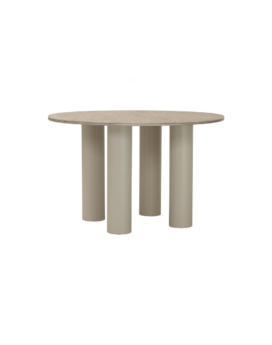 MESA DE COMEDOR HIRI REDONDA CON ACABADO BEIGE MARBLE