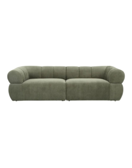 SOFA DE BRAZOS REDONDEADOS VERDE OLIVA
