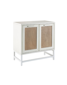 GABINETE BLANCO DE 2 PUERTAS CON DETALLES TEJIDOS