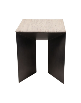 MESA AUXILIAR ŒBESANCON 25³ ” METAL Y TRAVERTINO