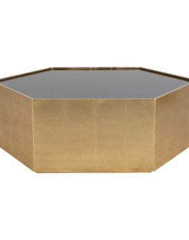 MESA DE CENTRO MADERA CON VIDRIO NEGRO