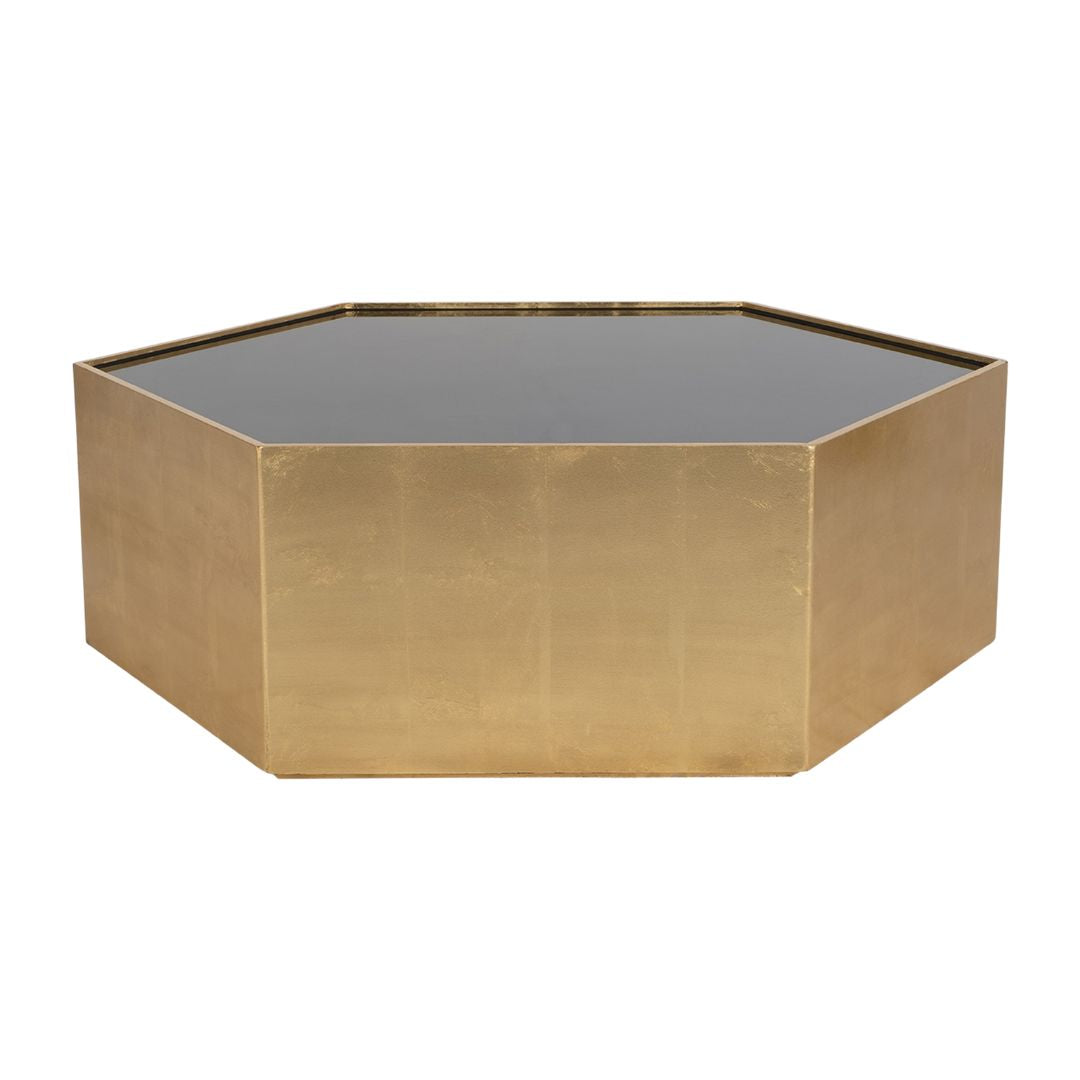 MESA DE CENTRO MADERA CON VIDRIO NEGRO