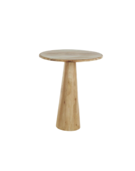 MESA AUXILIAR PEDESTAL GRANDE EN MADERA NATURAL