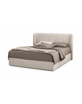 CAMA TAPIZADA HEXAGON QUEEN SIZE EN BEIGE