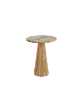 MESA AUXILIAR PEDESTAL MEDIANA EN MADERA NATURAL EN 19.5"