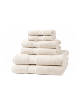 JUEGO DE TOALLAS PREMIUM DE 6 PIEZAS EN BLANCO