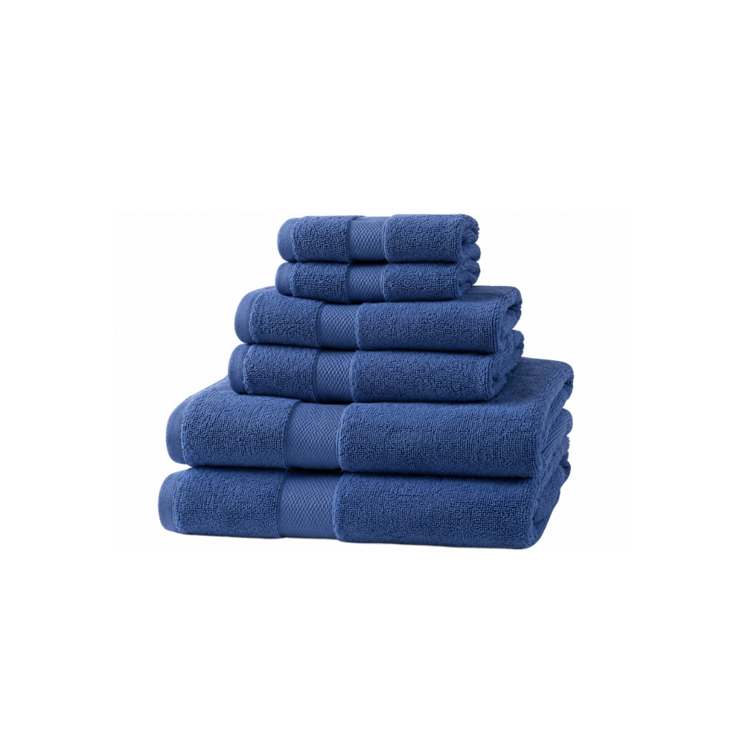 JUEGO DE TOALLAS PREMIUM DE 6 PIEZAS EN AZUL