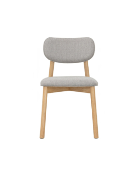 SILLA DE COMEDOR LUCA EN ROBLE MALAYO Y TELA GREYMIST