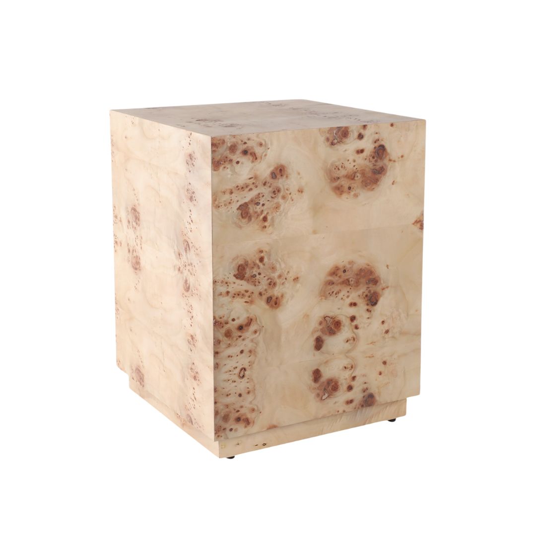 MESA AUXILIAR BURL WOOD BLOCK