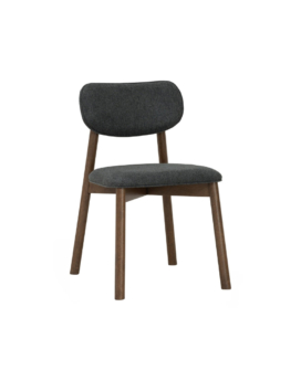 SILLA DE COMEDOR LUCA EN ROBLE MALAYO Y TELA ANTHRACITE