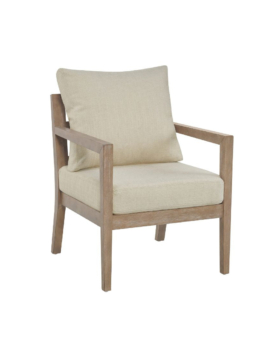 SILLA DE ACENTO TAPIZADA CON ESTRUCTURA DE MADERA NATURA
