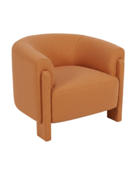 SILLA DE ACENTO CON RESPALDO CURVO EN TERRACOTA