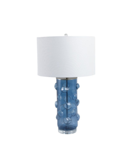 LAMPARA DE MESA GLASS BUBBLES AZUL DE VIDRIO EN 29"