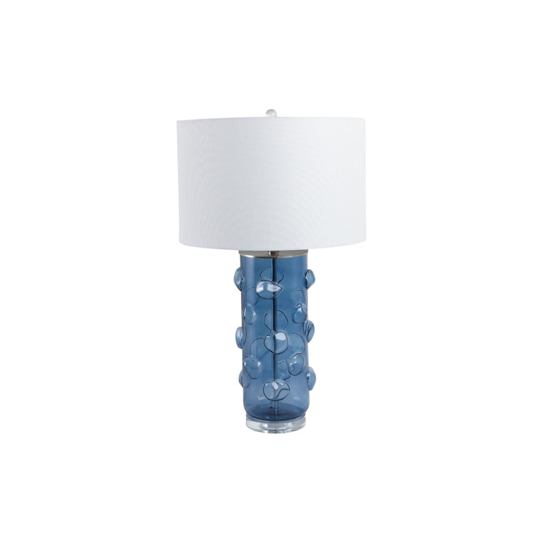 LAMPARA DE MESA GLASS BUBBLES AZUL DE VIDRIO EN 29"