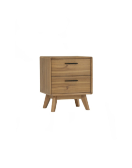 MESA DE NOCHE TORONTO CON 2 GAVETAS EN WALNUT TENNESSEE