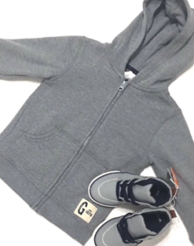 Abrigo niño con capucha y zipper delantero Gymboree, talla 3T