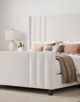Camas Tapizadas Channel wingback (Colchón no incluido)
