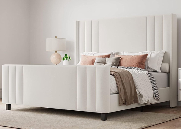 Camas Tapizadas Channel wingback (Colchón no incluido)