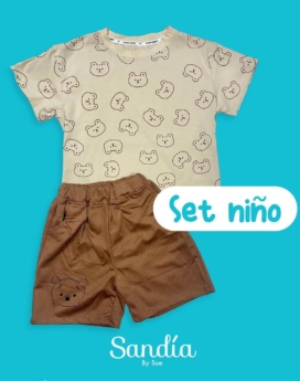 Conjunto niño pantalon corto Talla 4-5