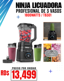 LICUADORA NINJA PROFESIONAL (3 VASOS) 1800 WATTS TB301