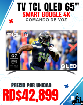 TELEVISOR 65" TCL Q7 QLED SMART 4K GOOGLE C/ COMANDO DE VOZ
