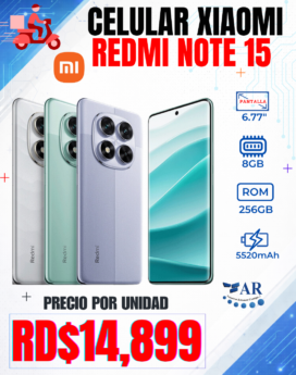 CELULAR XIAOMI REDMI NOTE 15, 256GB
