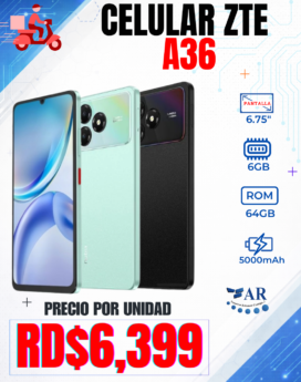 CELULAR ZTE A36, 64GB