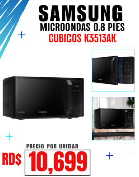 MICROONDAS SAMSUNG 0.8 PIES CUBICOS K3513AK