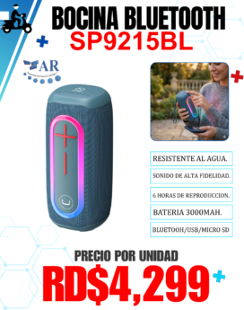 BOCINA BLUETOOTH SP9215BL (A PRUEBA DE AGUA)