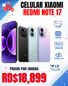 CELULAR XIAOMI REDMI NOTE 17, 256GB