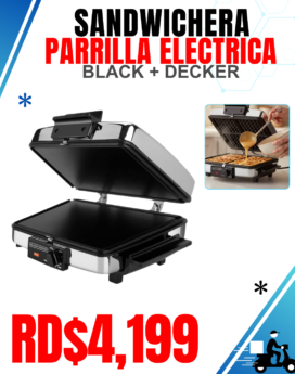 SANDWICHERA/PARRILLA ELECTRICA BLACK + DECKER G49T