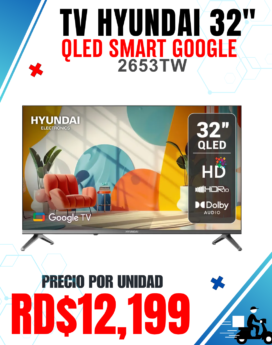TV HYUNDAI 32" QLED SMART GOOGLE 2653TW
