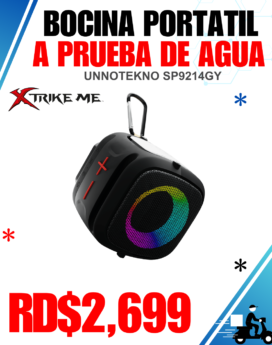 BOCINA PORTATIL A PRUEBA DE AGUA UNNOTEKNO SP9214GY