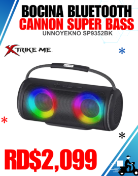 BOCINA BLUETOOTH CANNON SUPER BASS UNNOTEKNO SP9352BK