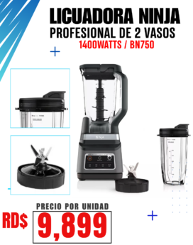 LICUADORA NINJA PROFESIONAL (2 VASOS) 1400 WATTS BN750