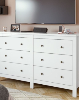 GAVETERO HORIZONTAL MAGGIORE CON 6 CAJONES BLANCO