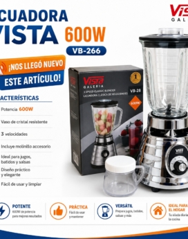 LICUADORA CROMADA VISTA 600W VB-266