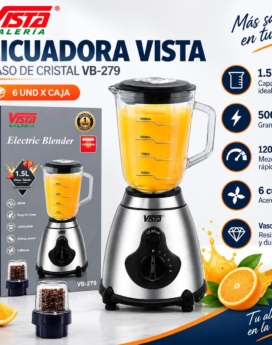 LICUADORA VISTA VASO DE CRISTAL VB-279