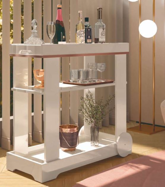 BAR ROSE OFF WHITE CON RUEDAS