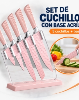 SET DE CUCHILLOS CON BASE ACRÍLICA