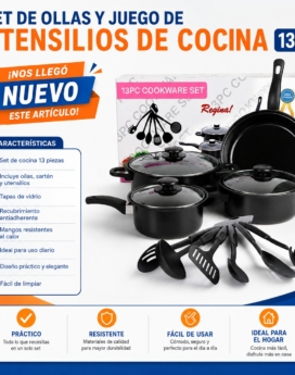 SET DE OLLAS Y UTENSILIOS 13PZ