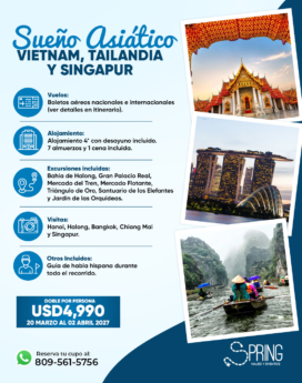 Sueño asiático: Vietnam, Tailandia & Singapur