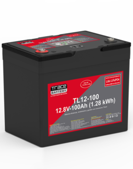 BATERIA CERO MANTENIMIENTO LITIO LIFEPO4 TRACE 12.8VDC-100AH-01.28KWH TIPO VRLA TL12-100