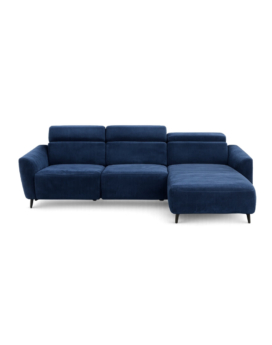 SOFA CHAISE LONGUE ELECTRICO DE TELA AZUL OSCURO